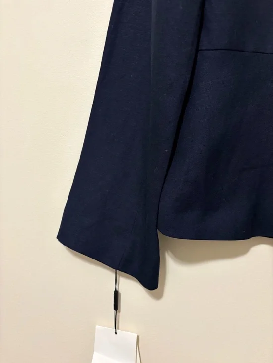 Calvin Klein Blaze Navy  blue Single-Breasted Notch Lapel  Linen Size 16 - Picture 7 of 13